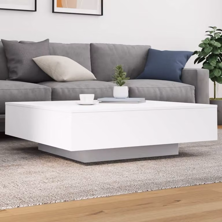 Maison Exclusive - Tavolino con luci LED Bianco 100x100x31 cm