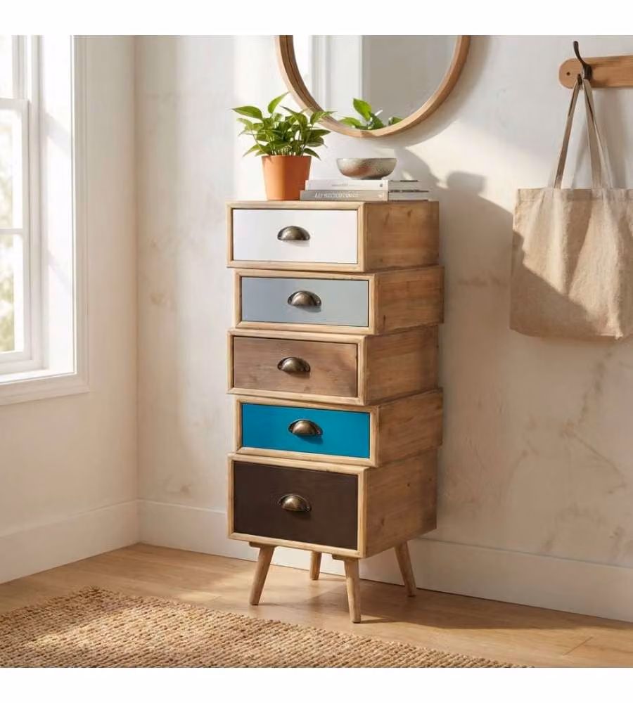 Cassettiera Cosma Colorado in legno multicolor e marrone L: 40 cm, P: 36,5 cm, H: 81 cm