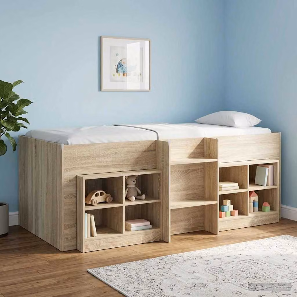 Letto alto singolo per bambini vidaXL in legno color marrone L/P/H: 190 x 90 x 168,5 cm