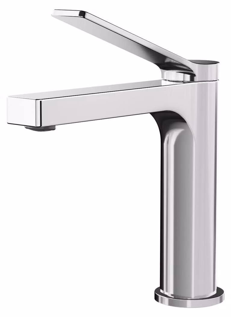 Miscelatore per lavabo, cromato, in ottone massiccio, a risparmio idrico, dimensioni 195x173x46 mm