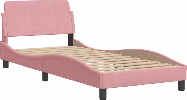 Giroletto con Testiera Dover Rosa 90x190 cm Velluto