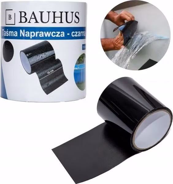 NASTRO ADESIVO RESISTENTE E IMPERMEABILE - NASTRO PER RIPARAZIONI - NASTRO FLESSIBILE - NERO - BAHUS - 1,5 m