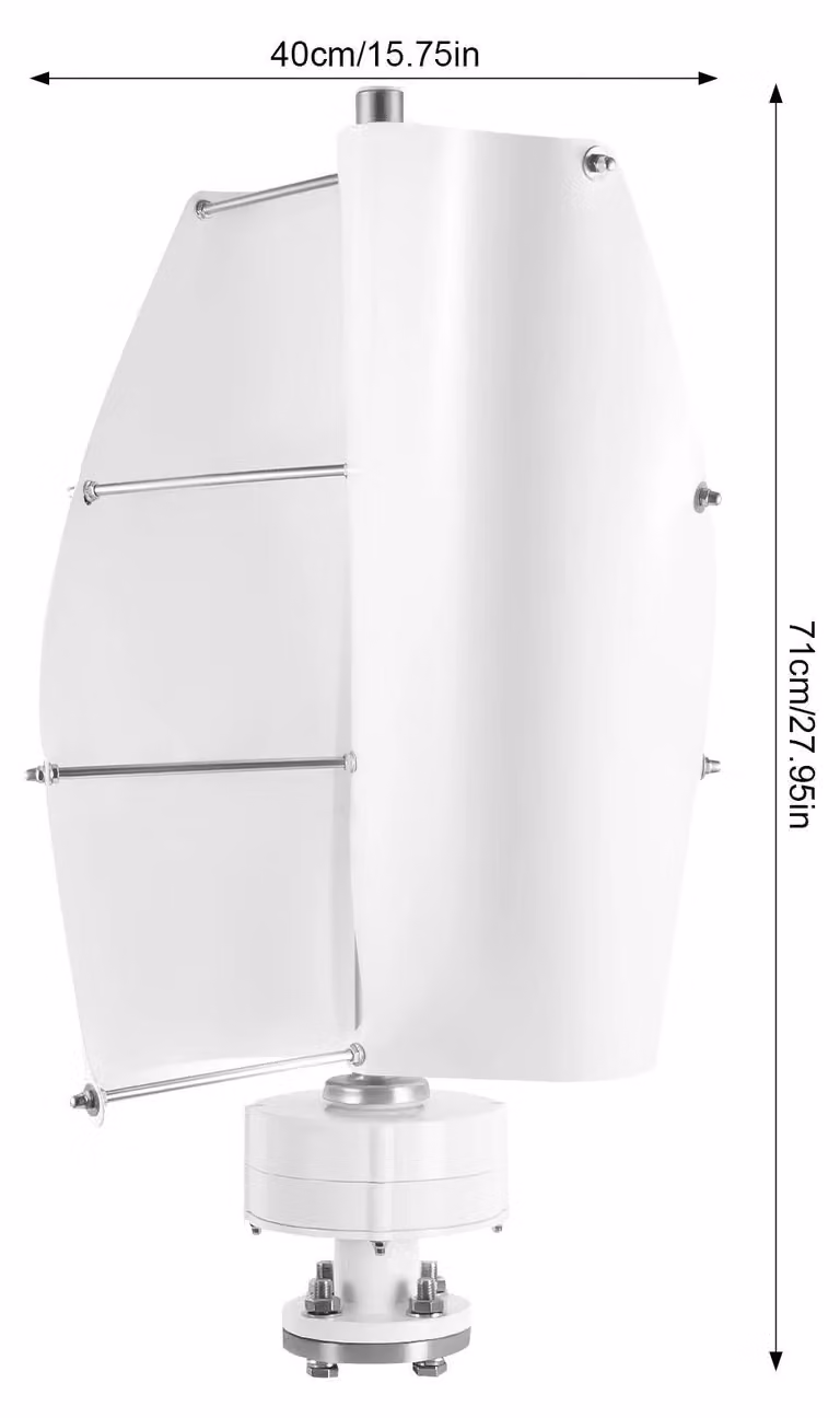 Turbina eolica - Turbina compatta - Energia sostenibile - Pale a forma di spirale - Potenza di 100W - Grado di protezione IP67 (resistente all'acqua)