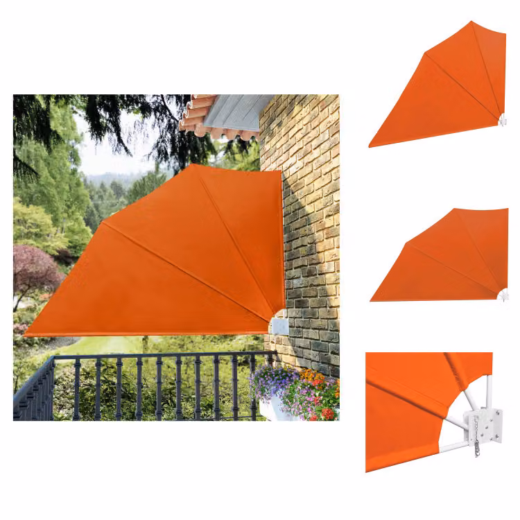 vidaXL Ventilatore da balcone pieghevole rosso terracotta 160×240 cm - Ombrelloni e tende da sole