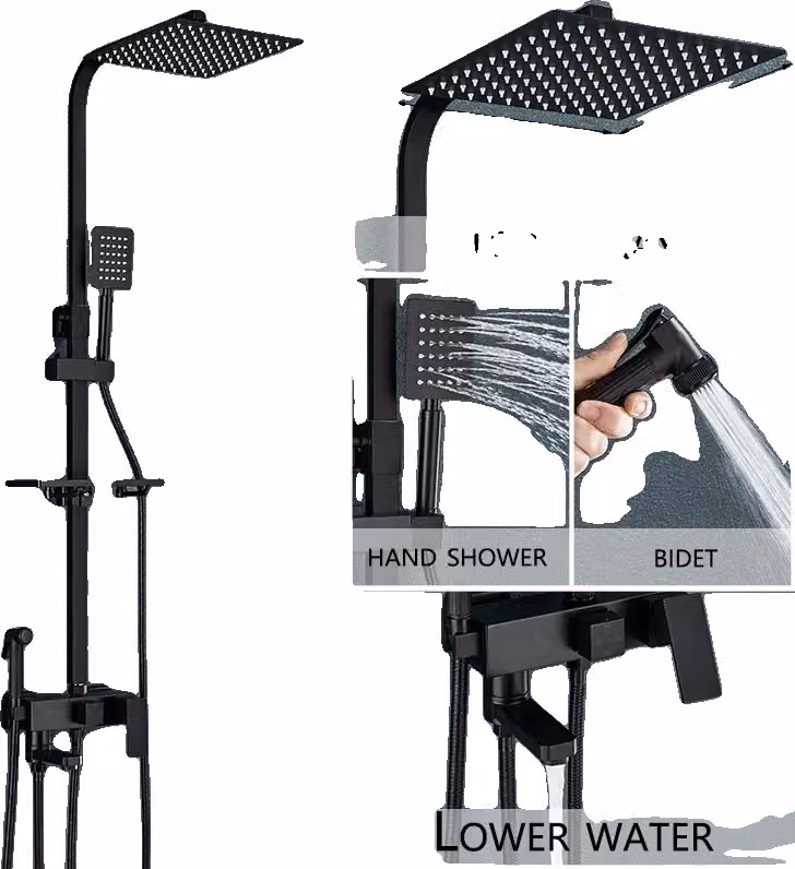 Miscelatore per doccia, design contemporaneo, comando monocomando, 4 vie da 12 pollici A