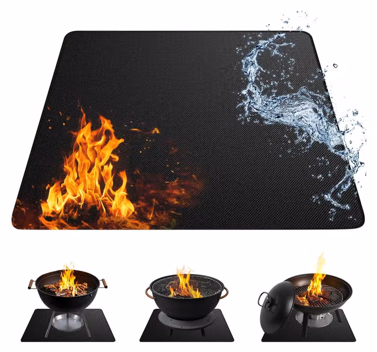 Tappeto termoresistente per camini aperti, 100 x 100 cm, protezione per le assi delle terrazze