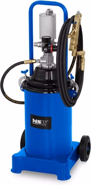Ingrassatore pneumatico mobile blu da 12 litri con pressione da 300 a 400 bar