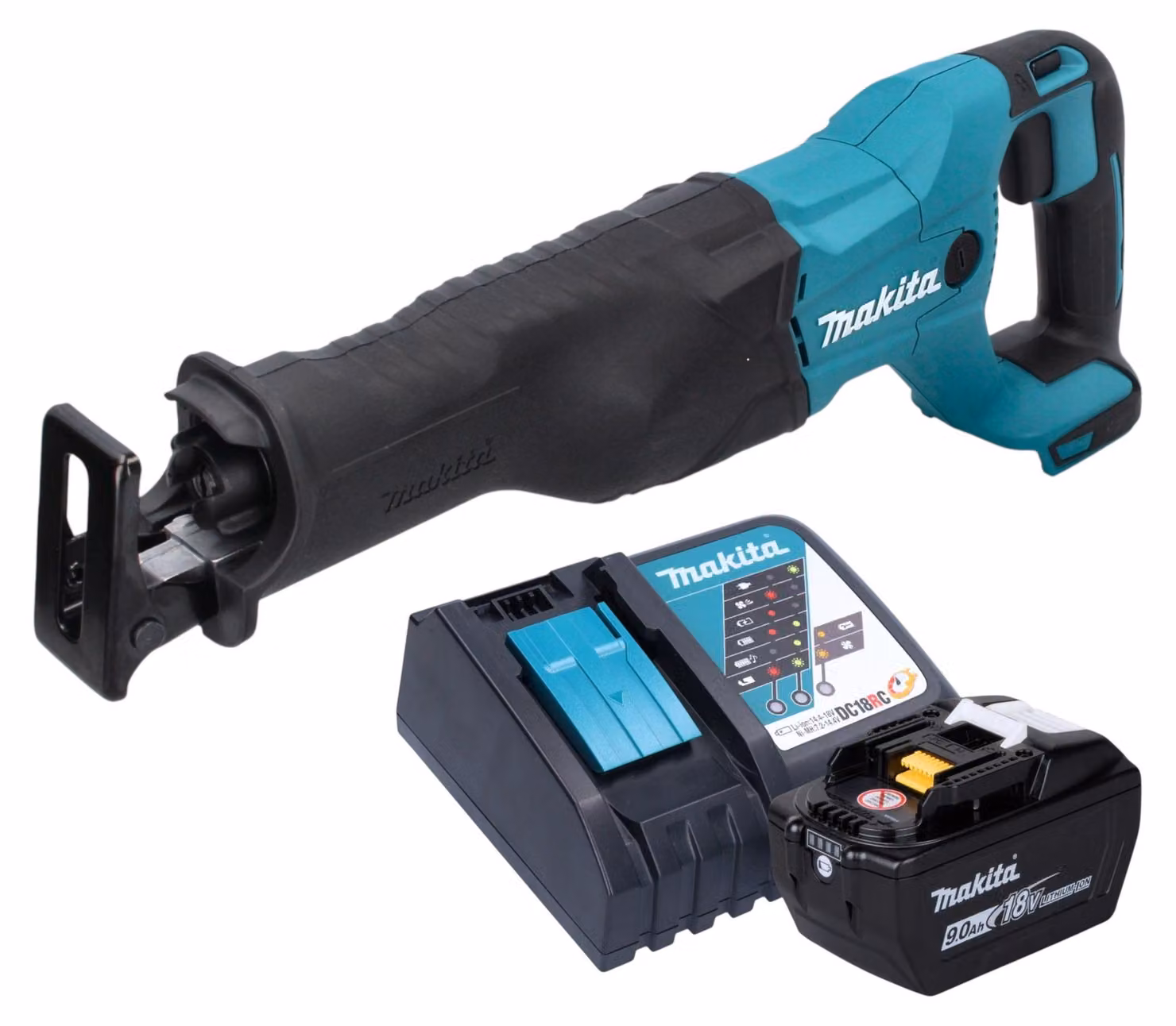 Makita DJR 186 Z Sega alternativa a batteria 18 V + 1x batteria 9,0 Ah + caricabatterie