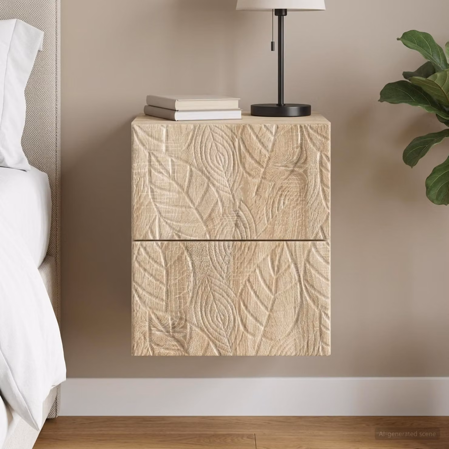 vidaXL Mobiletto da notte sospeso moderno Rovere Sonoma L: 34,5 cm, P: 33 cm, H: 40 cm