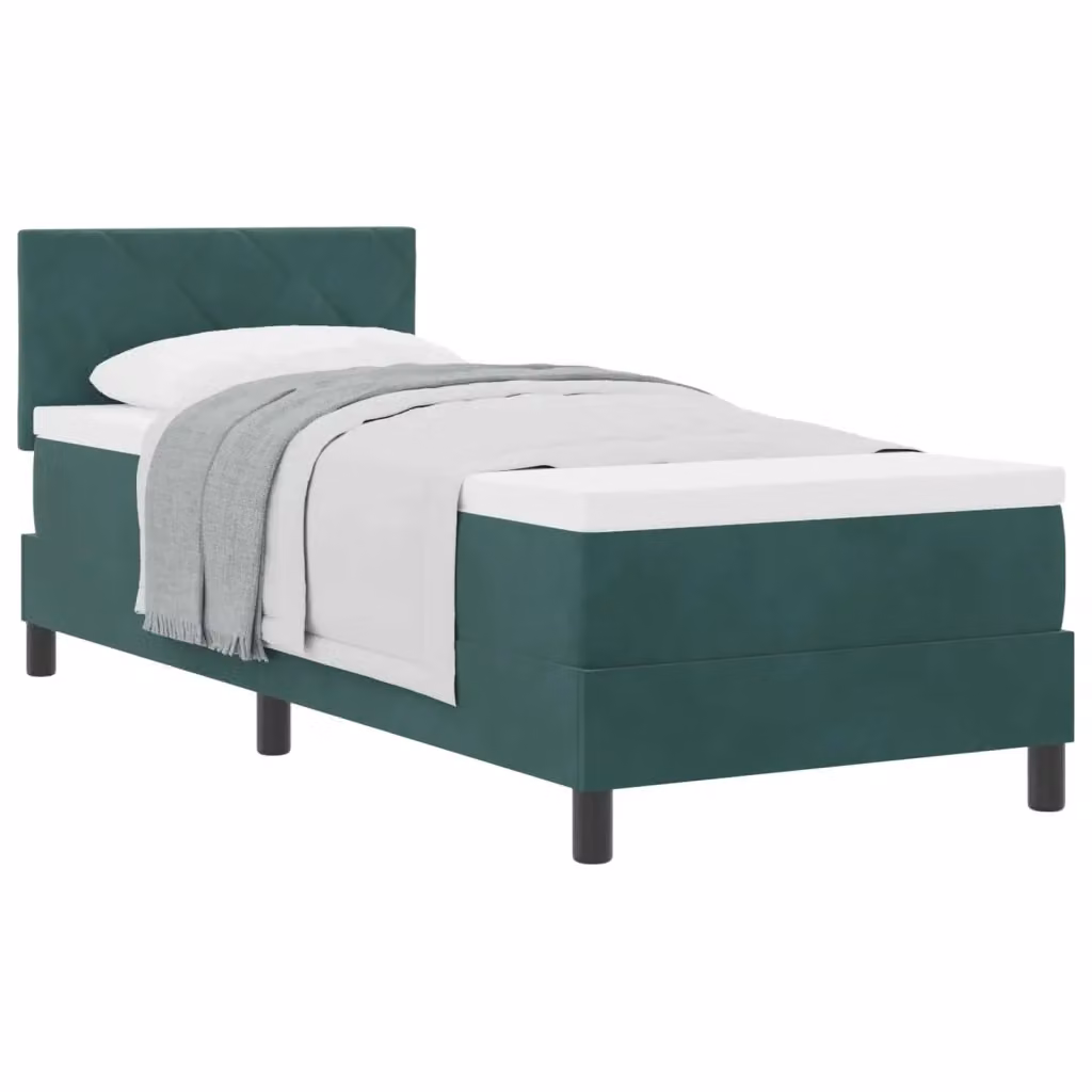 Letto a molle con testiera in velluto verde vidaXL L/P/H: 203 x 80 x 140 cm – 2