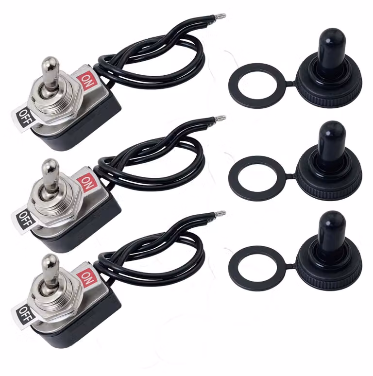 Mini interruttori a levetta, 2 poli, 6 A, 250 V, confezione da 3 pezzi, impermeabili