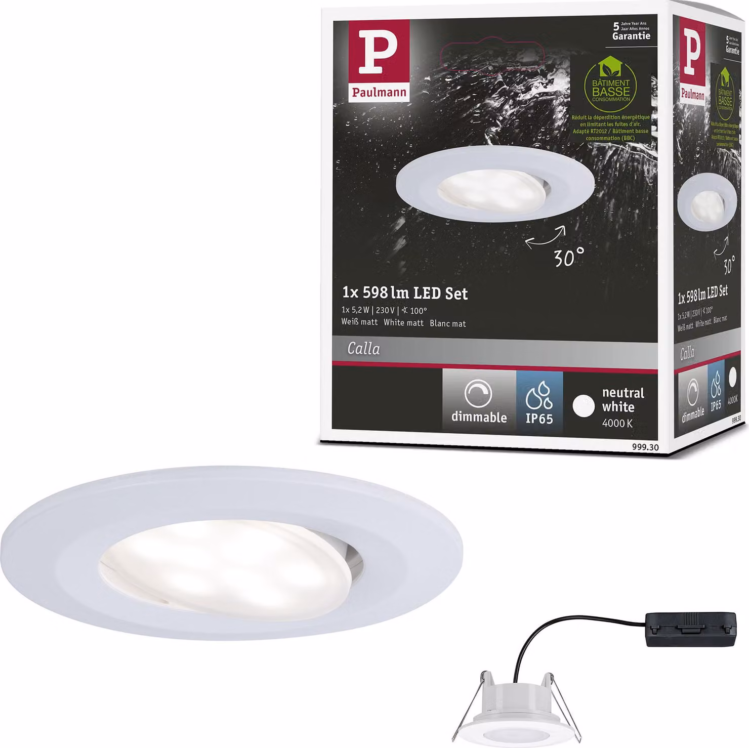 Paulmann Luce da incasso LED Calla orientabile