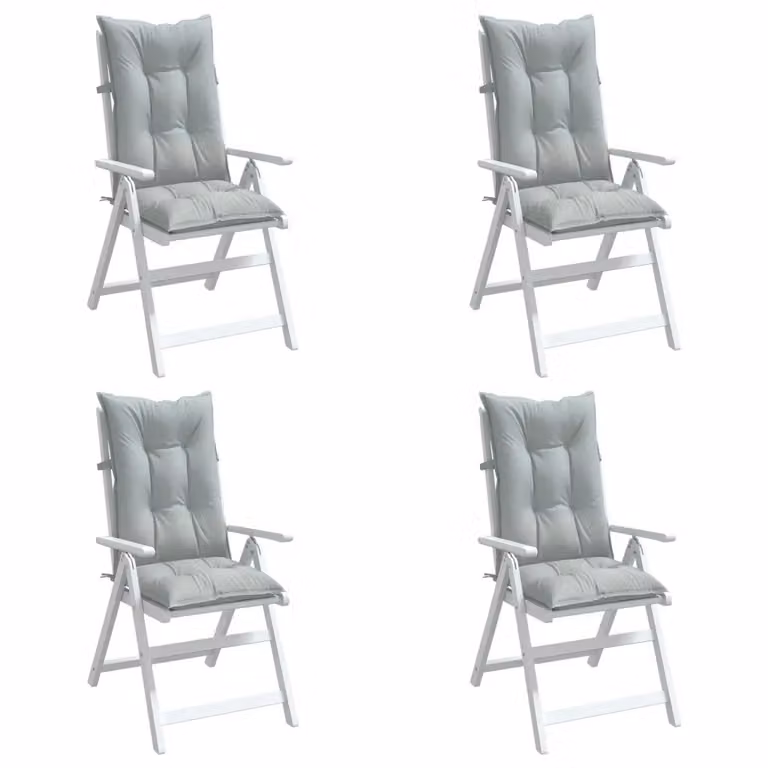 Set di 4 cuscini per schienale alto vidaXL in tessuto grigio mélange, resistente ai raggi UV