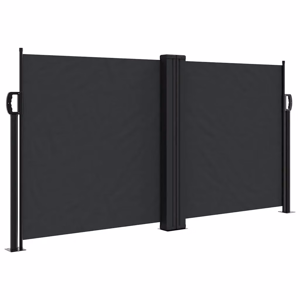 Tenda da sole laterale retrattile vidaXL in poliestere e acciaio, colore nero, L: 600 cm, H: 120 cm – 2