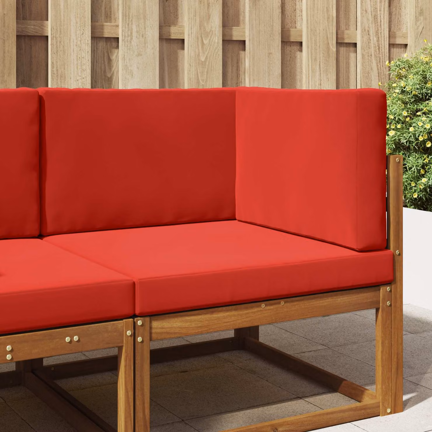 vidaXL Cuscino per divano da esterno in poliestere rosso L 80 x P 80 x H 8 cm