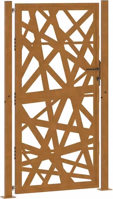 Cancello da giardino 100x175 cm in acciaio corten design leggero CFW5172535