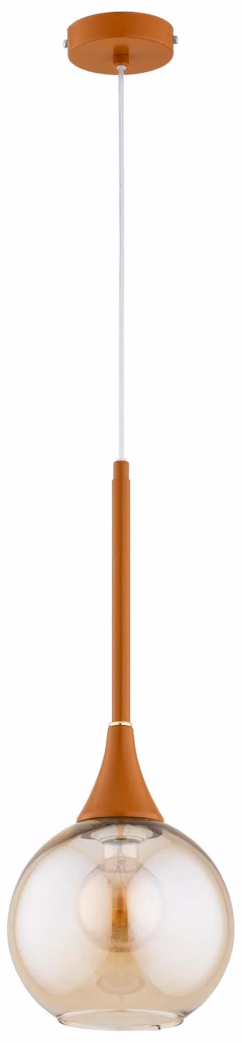 Lampada a sospensione con delicati dettagli dorati LARIKO marrone 1xE27x15W metallo dim.: 85x20x20 cm IP20 Alfa