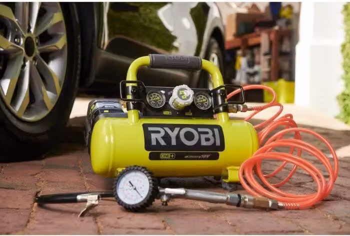 Compressore a serbatoio RYOBI 18V ONE+, 3,8 L, 0,6 CV, 8 bar, R18AC-0