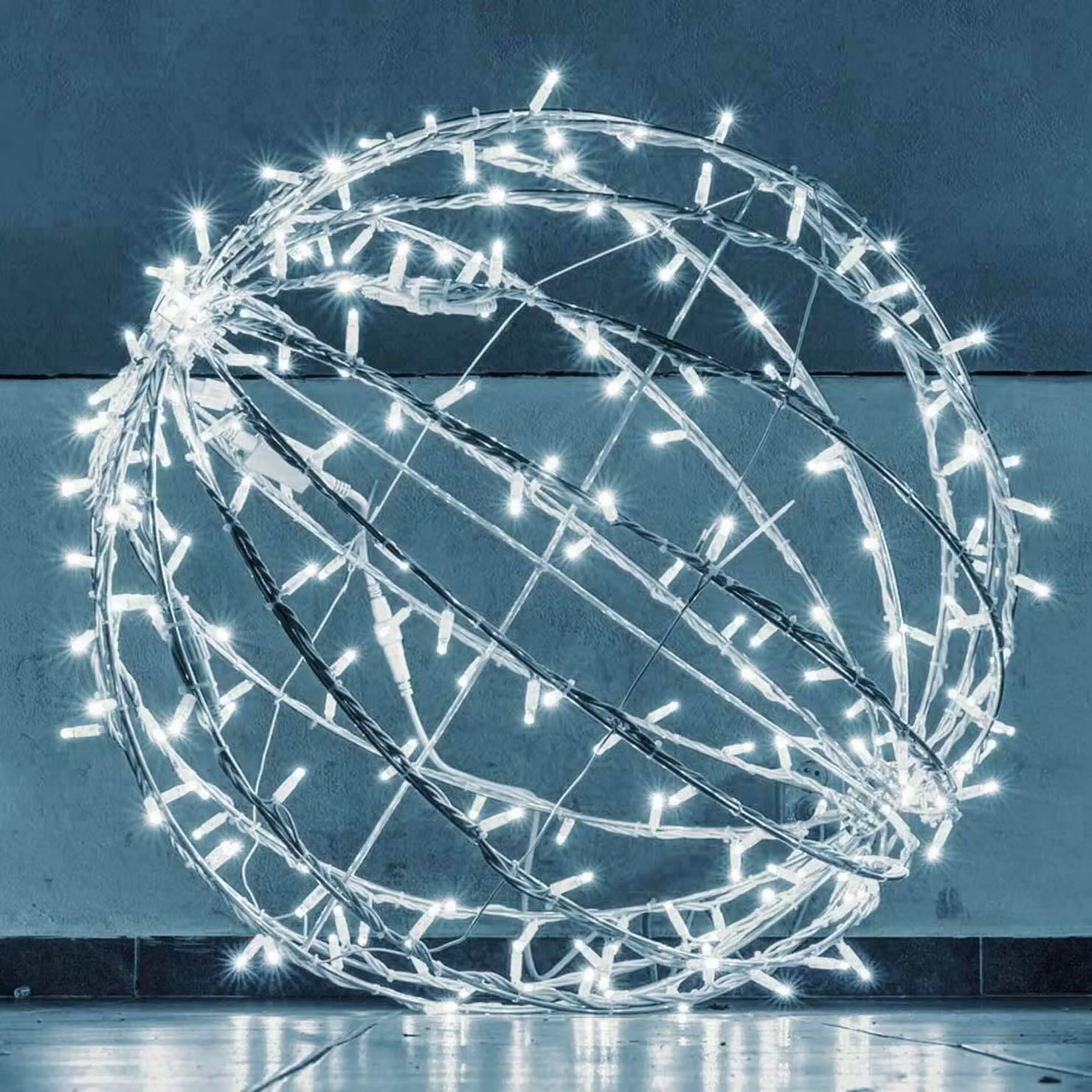 Palla luminosa a LED, bianco ghiaccio, diametro 80 cm