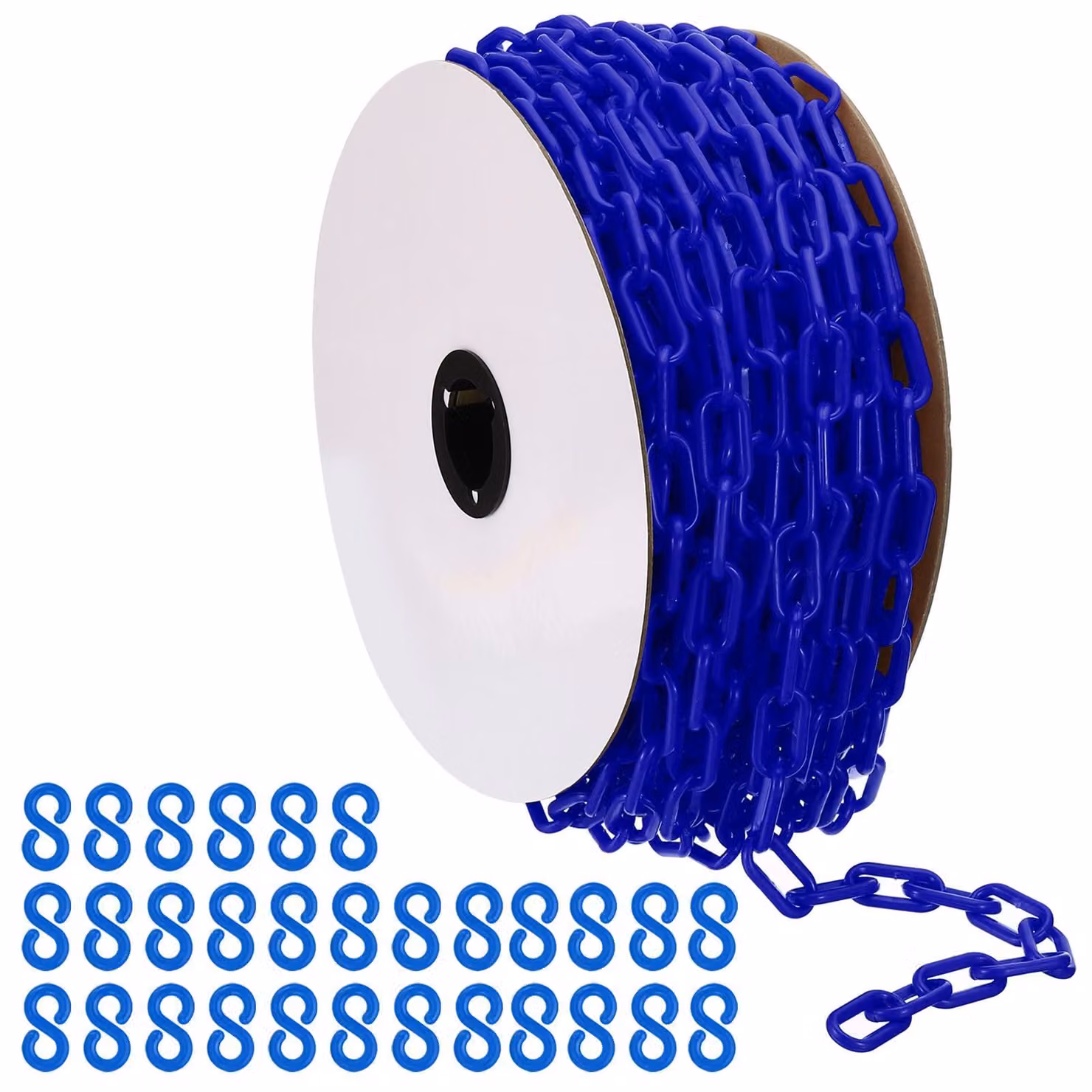 Catena in plastica, lunghezza 150 metri, diametro 6 mm, colore blu, per delimitazioni e deviazioni del traffico