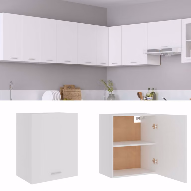 vidaXL Mobile Pensile “Lyon” Bianco 50x31x60 cm in Legno Multistrato