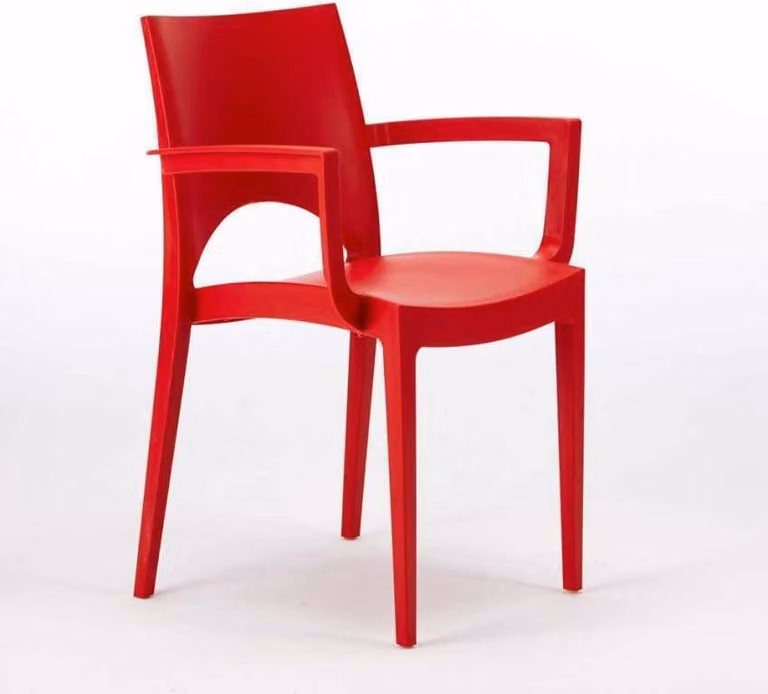 Sedie Paris Arm Grand Soleil in polipropilene con braccioli per bar e ristoranti - rosso