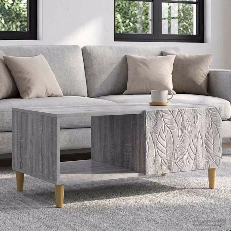 Maison Exclusive - Tavolino Sonoma grigio, 90 x 50 x 40 cm, realizzato in legno composito