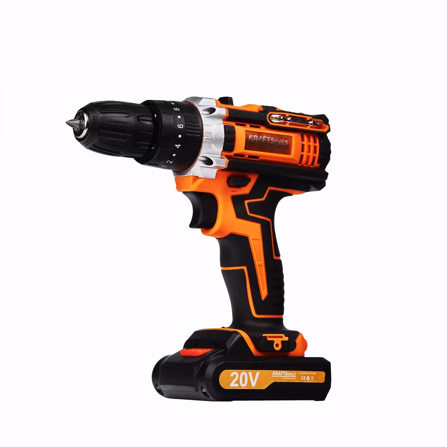 Trapano avvitatore a batteria Kraft&Dele 2 batterie ricaricabili 2000 mAh 20 V , 30 Nm, 2 velocità, luce LED, in valigetta