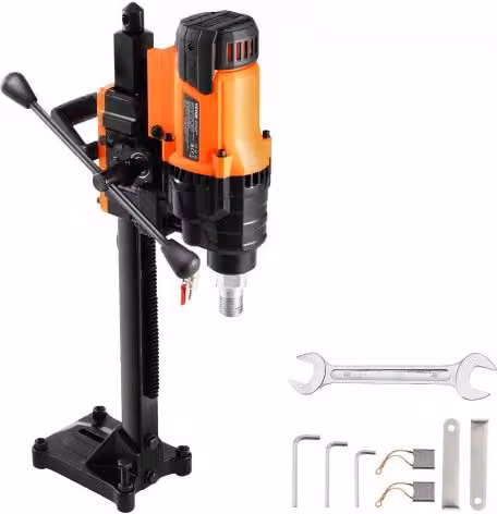 VEVOR Trapano a Carotaggio Diamantato da 3000 W per Calcestruzzo e Mattoni, Colore Arancione