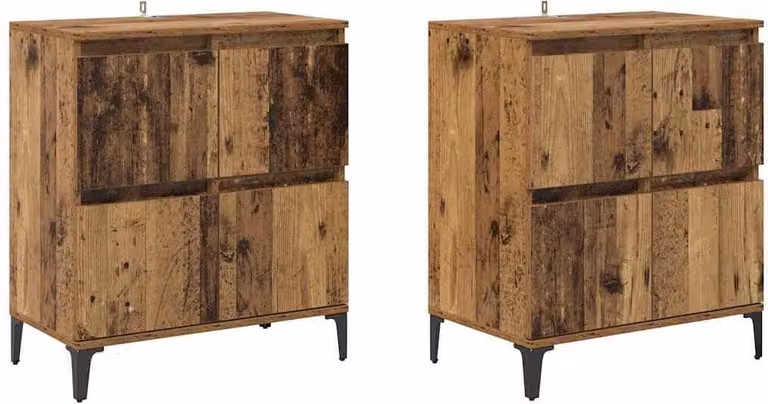 Sideboards 2 pcs Legno vecchio 60 x 35 x 70 cm