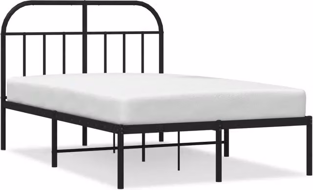 Letto matrimoniale con testiera in metallo nero e struttura rigida L/P/H: 120 x 200 x 100 cm – 1