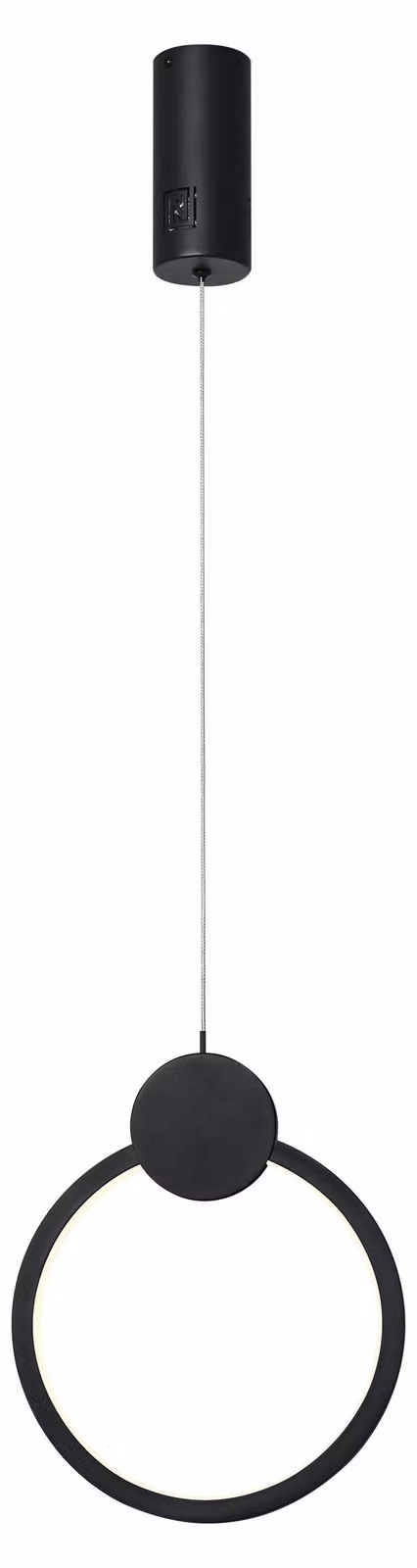 IMMAX NEO LITE OVALE SMART lampada a sospensione nera 26cm 18W con supporto BEACON, Wi-Fi, TUYA