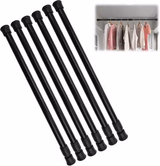Set di barre di fissaggio telescopiche regolabili, colore nero, 30-50 cm, per diverse applicazioni