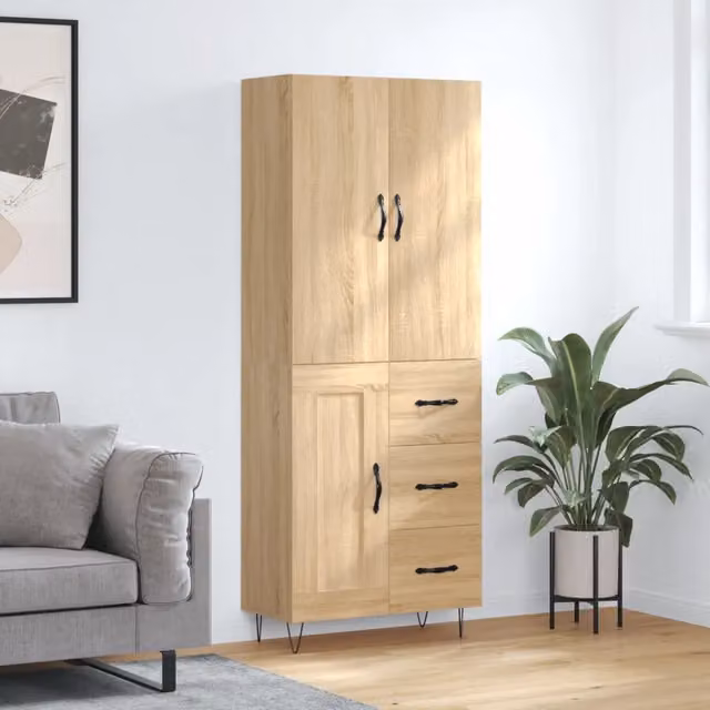 Credenza Rovere Sonoma 69,5x34x180 cm in Legno Multistrato 3198108