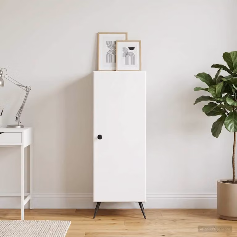 Credenza moderna vidaXL in legno ingegnerizzato bianco L/P/H: 33 x 34,5 x 90 cm