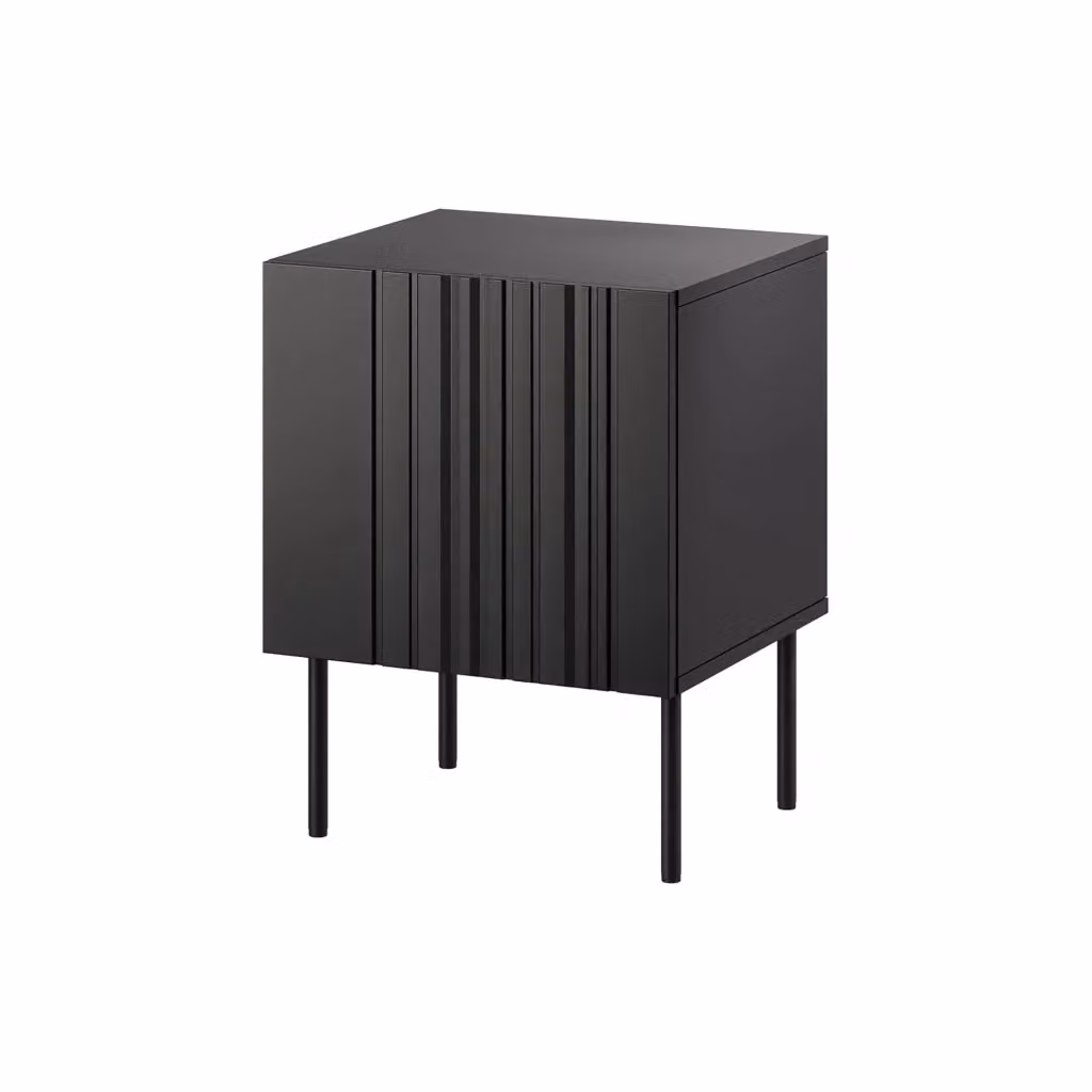 Comodino con cassetti DMORA in legno nero opaco L: 59 cm, P: 42 cm, H: 44,5 cm – 2