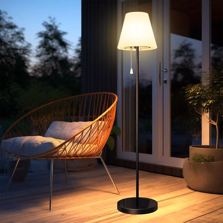 Lampada solare da esterno, grado di protezione IP65, ricaricabile tramite USB, con dimmer, luce bianco caldo + RGB