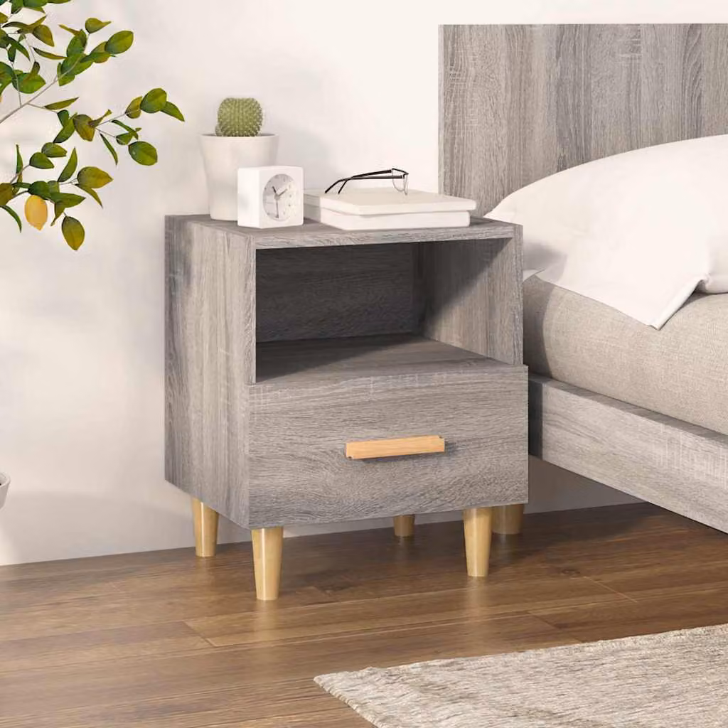 Comodino vidaXL in stile scandinavo Grigio opaco L: 40 cm, P: 35 cm, H: 47 cm