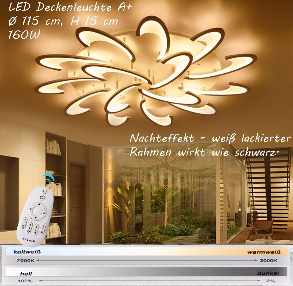 Lampada da soffitto a LED 2127-15 con telecomando, con possibilità di regolare il colore e l'intensità della luce