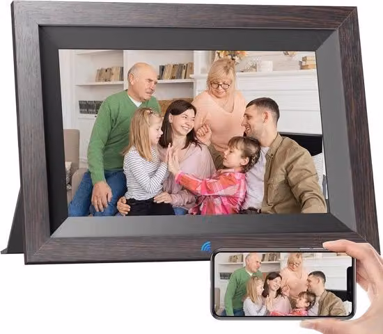 Tavolo fotografico digitale 10,1 pollici con WiFi e 32 GB di memoria, schermo IPS HD touchscreen e rotazione automatica