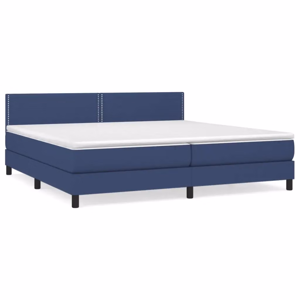Letto Ibrido con Giroletto a Molle e Materasso vidaXL, Colore Blu e Bianco, L/P: 200 x 200 cm – 2