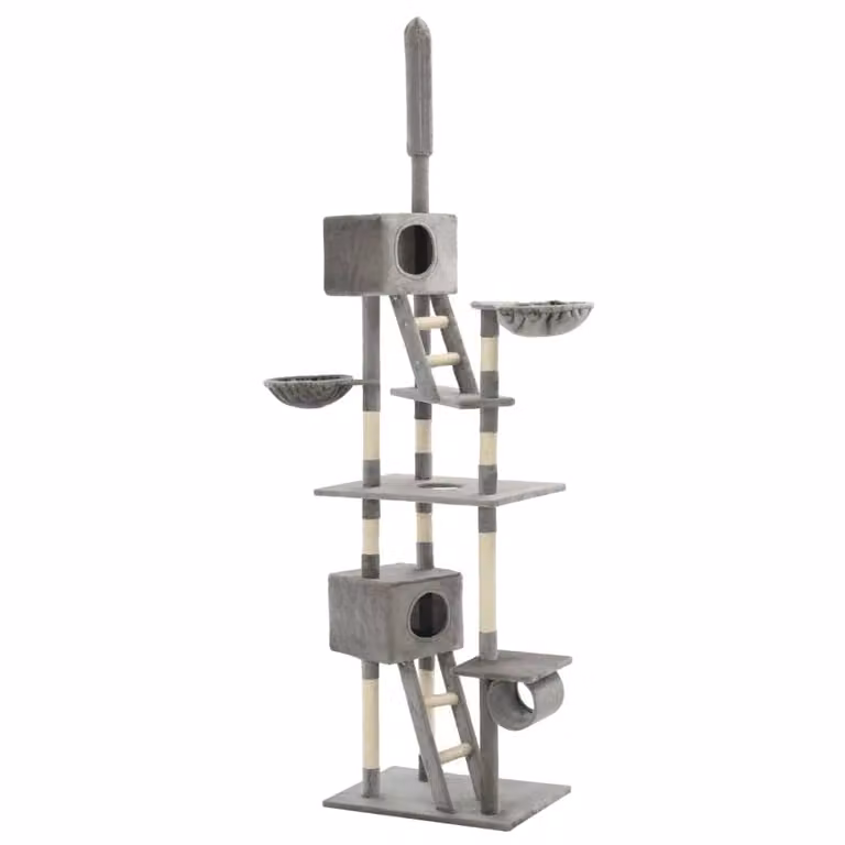 The Living Store Gatto Graffiatoio in Sisal 230 - 260 cm Grigio