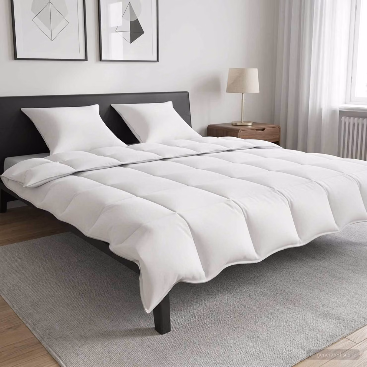 Piumone Completo Annuale vidaXL in Fibra di Bambù Bianco 260 x 220 cm