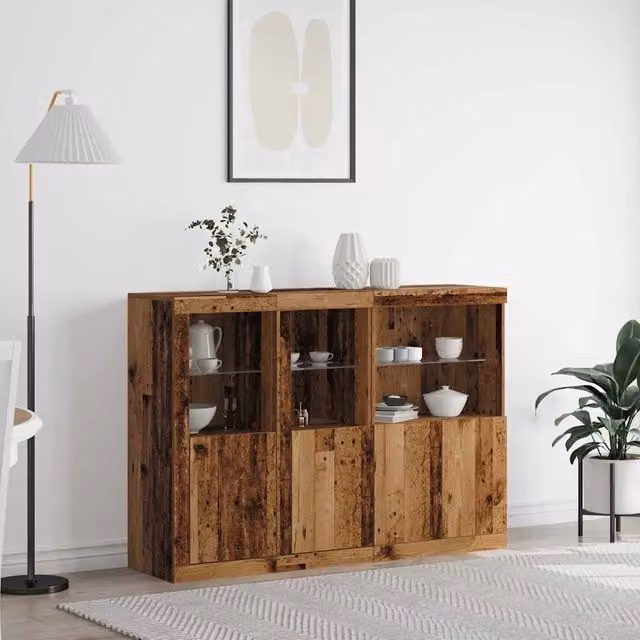 Credenza-Buffet-Armadio da cucina Legno vecchio 142.5 x 37 x 100 cm Legno multistrato 584042