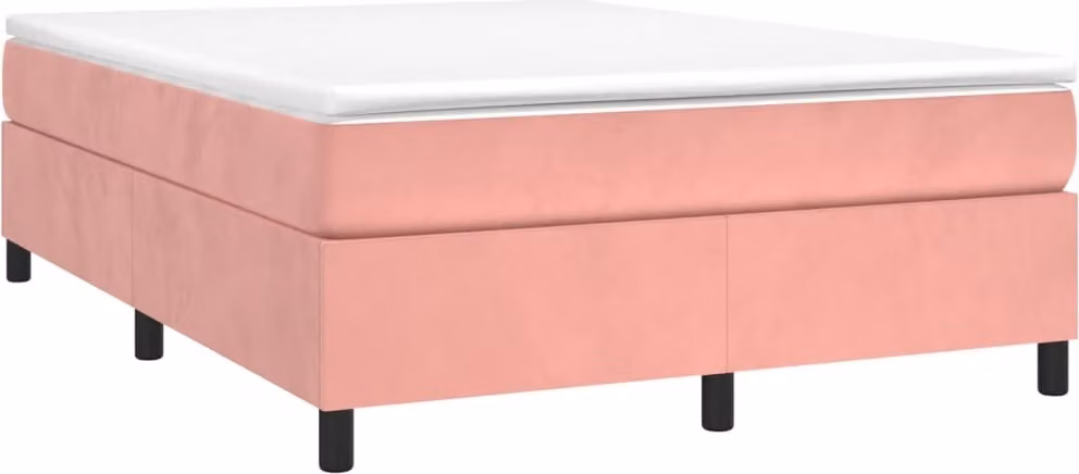 Struttura Letto a Rete a Molle Rosa 140x200 cm in Velluto