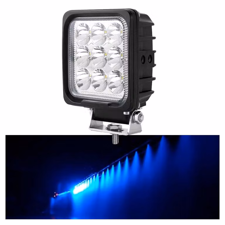 Lampada da lavoro a LED, 12V/24V, blu, 27W, 2160 lumen, alluminio