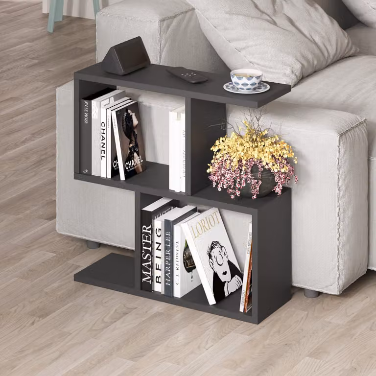 Skye Decor, Tavolino Nesting (3 pezzi) - Rovere Saphir, 100% melaminico | Pannello di particelle rivestito al 100% in melamina, nero