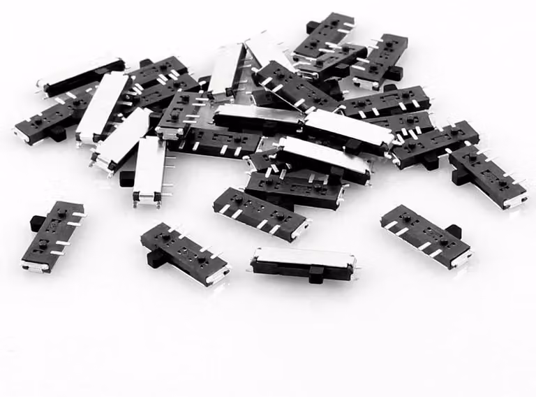 30 interruttori a scorrimento DPDT, On/Off/On, 8 pin, montaggio superficiale (SMD), dimensioni 10x3 mm