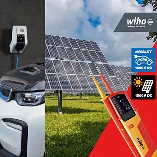 Wiha WIH-44319 Tester di tensione e continuità eMobility 12 - 1000 V AC CAT IV colore Nero e Rosso – 2