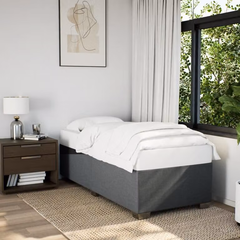 vidaXL Giroletto senza Materasso in Tessuto Grigio L: 200 cm, P: 90 cm